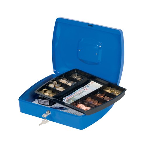 Q-Connect Cash Box 12 Inch Blue KF02625