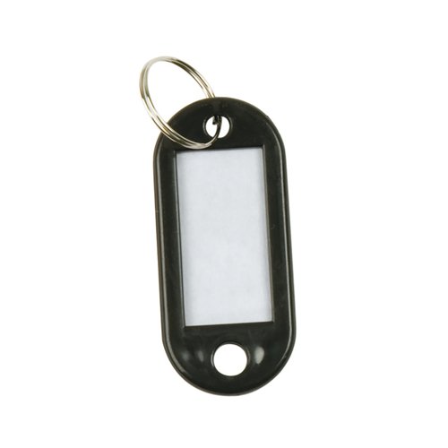 Q-Connect Key Fobs with 2 Punched Holes Black Pack of 100 KF02696