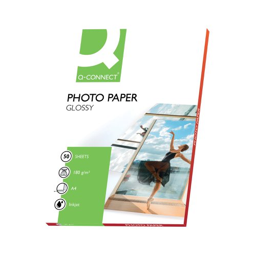 Q-Connect A4 Gloss Photo Paper 180gsm (Pack of 50) KF02771