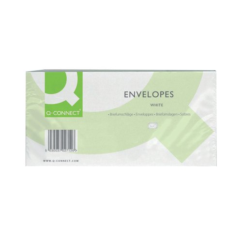 Q-Connect DL Envelopes Window Peel and Seal 100gsm White (Pack of 500) KF03000 Window Envelopes KF03000