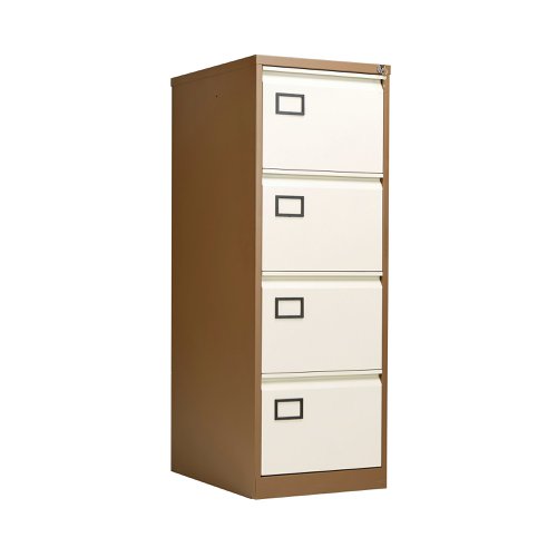 Store your files and documents safely and securely in this stylish, four drawer filing cabinet. Made from robust material and featuring an anti-tilt mechanism it offers sturdy support ideal for everyday use. Each drawer can be fully extended for ease of access and are mounted on smooth, rollerball runners that enable you to open and close them effortlessly. The cabinet can be locked offering ultimate security for your confidential papers.