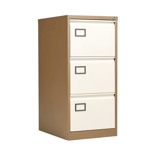 Store your files and documents safely and securely in this stylish, three drawer filing cabinet. Made from robust material and featuring an anti-tilt mechanism it offers sturdy support ideal for everyday use. Each drawer can be fully extended for ease of access and are mounted on smooth, rollerball runners that enable you to open and close them effortlessly. The cabinet can be locked offering ultimate security for your confidential papers.