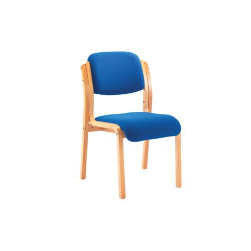 Jemini Wood Frame Side Chair No Arms 640x640x845mm Blue KF03512 | VOW