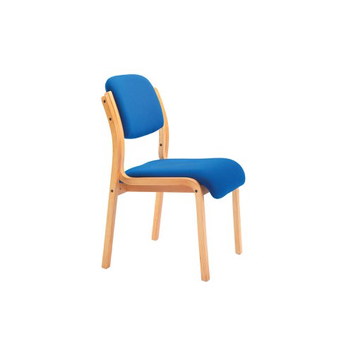 Jemini Wood Frame Side Chair No Arms 640x640x845mm Blue KF03512 | VOW