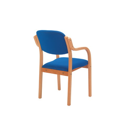 Jemini Wood Frame Chair with Arms 700x700x850mm Blue KF03514 | VOW