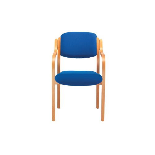 Jemini Wood Frame Chair with Arms 700x700x850mm Blue KF03514 | VOW