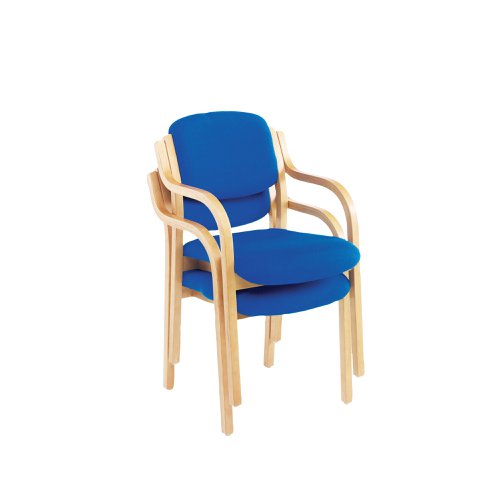 Jemini Wood Frame Chair with Arms 700x700x850mm Blue KF03514 | VOW