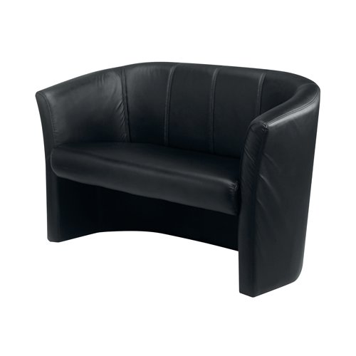 Avior 2 Seat Tub Sofa Vinyl 1240x615x770mm Black KF03528 | VOW