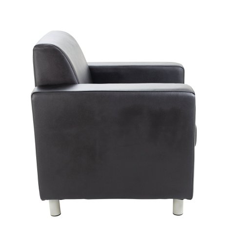 Avior Executive Reception Armchair 850x790x810mm Leather Faced Black KF03529