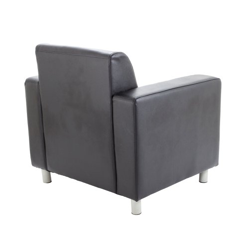 Avior Executive Reception Armchair 850x790x810mm Leather Faced Black KF03529 | KF03529 | VOW