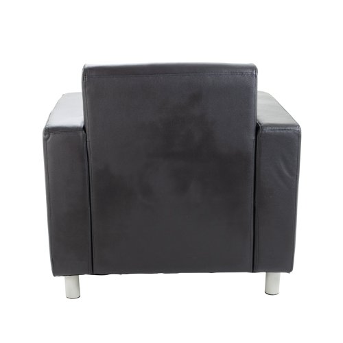 Avior Executive Reception Armchair 850x790x810mm Leather Faced Black KF03529 | KF03529 | VOW