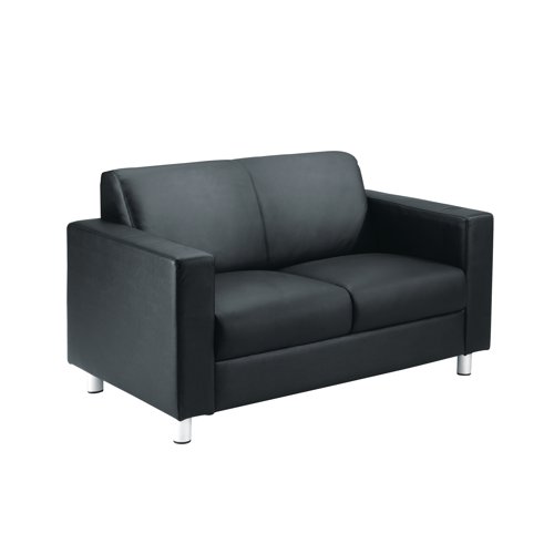 Avior Executive Reception 1340x740x810mm Sofa Leather Faced Black KF03530 | VOW