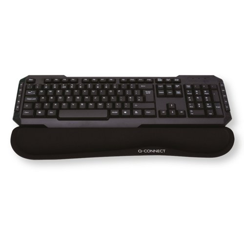 Q-Connect Memory Foam Keyboard Wristrest Anti-slip Rubber Base Black KF03684 | VOW