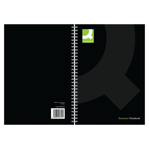 Q-Connect Hardback Wirebound Book A4 Black (Pack of 3) KF03727