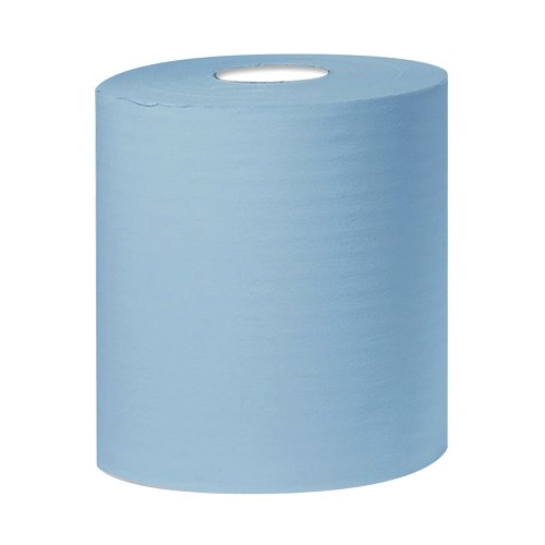 2Work Centrefeed Roll 2-Ply 150m Blue (Pack of 6) KF03805