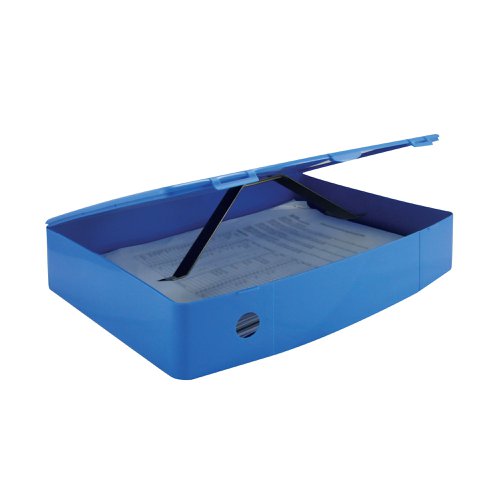 Q-Connect Polypropylene PolyBox File Foolscap Blue KF04103