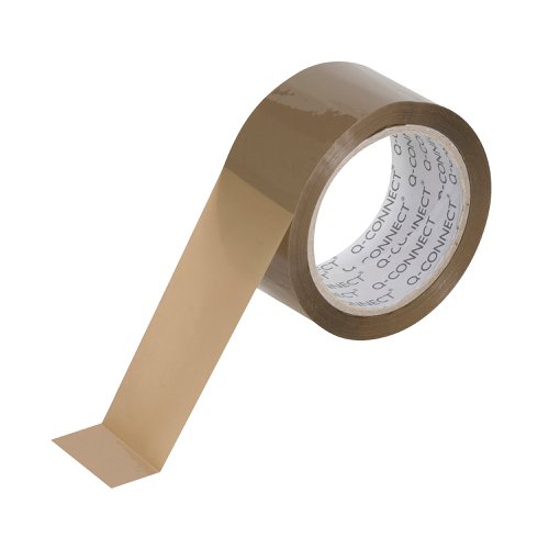 Q Connect Low Noise Polypropylene Packaging Tape 50mmx66m Brown Pack Of 6 Kf04381