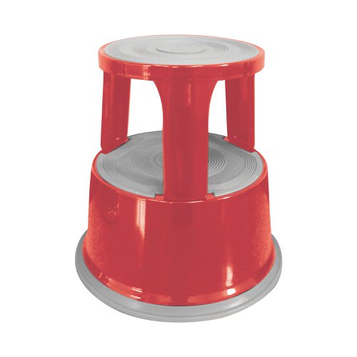 Q-Connect Red Metal Step Stool KF04843