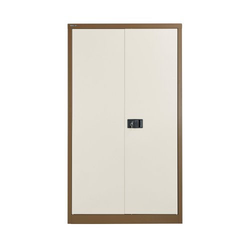 Jemini 2 Door Storage Cupboard Metal 420x960x1810mm Coffee/Cream KF08082