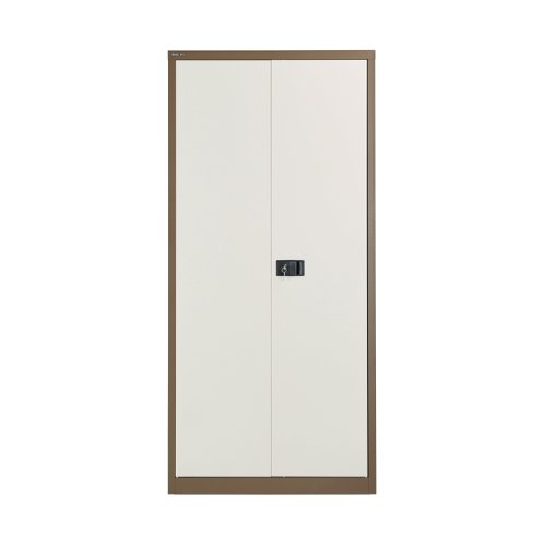 Jemini 2 Door Storage Cupboard Metal 950x420x1960mm Coffee/Cream KF08502