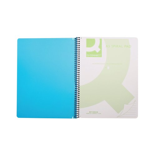 Q-Connect Spiral Bound Polypropylene Notebook 160 Pages A5 Blue (5 Pack) KF10034 | VOW