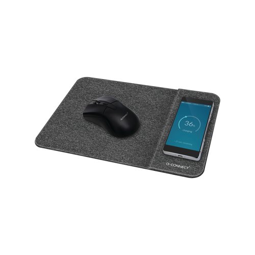Q-Connect Mouse Mat with Wireless Charger Grey KF10097