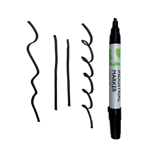 Q-Connect Industrial Marker Chisel Tip Black (Pack of 10)