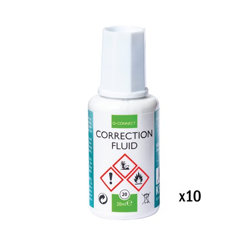 Q-Connect Correction Fluid 20ml (10 Pack) KF10507Q