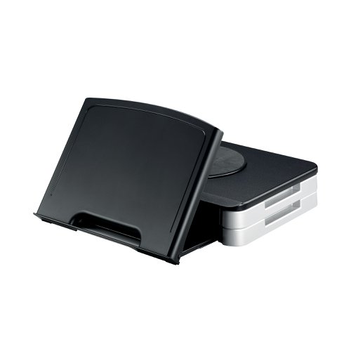 Q-Connect Monitor Stand with Built In Angled Copyholder Black KF10700 Laptop / Monitor Risers KF10700