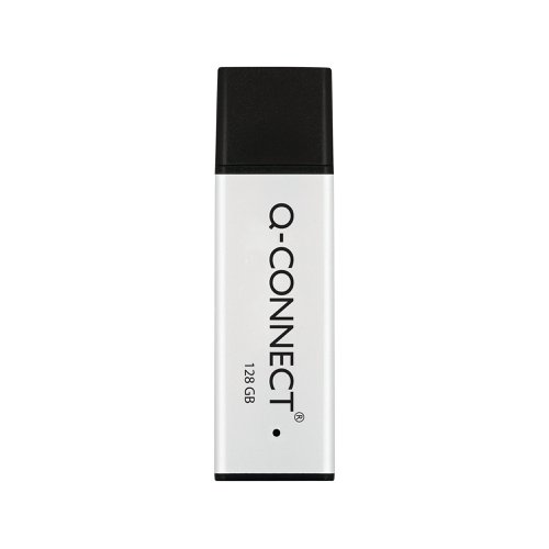 Q-Connect Black/Silver USB 3.0 High Performance 128GB Flash Drive KF11509