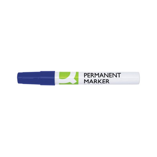 Q-Connect Permanent Marker Bullet Tip 4mm Blue Pack of 10 KF11709