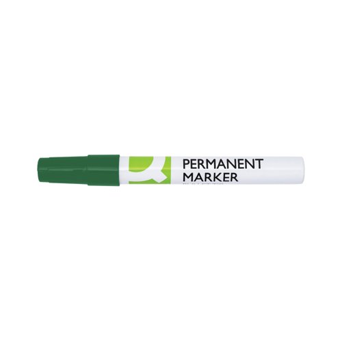 Q-Connect Permanent Marker Bullet Tip 4mm Green Pack of 10 KF11711