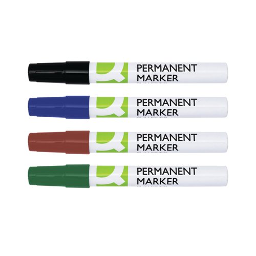 Q-Connect Permanent Marker Bullet Tip 4mm Assorted Pack of 4 KF11712