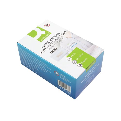 Q-Connect Soft Name Badge with Magnetic Clip 54x90mm (Pack of 25) KF14138