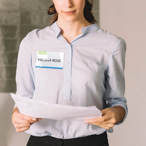 Q-Connect Soft Name Badge with Magnetic Clip 54x90mm (Pack of 25) KF14138