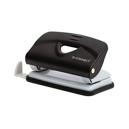 Q-Connect Lightweight Metal Desk Hole Punch Black KF14214