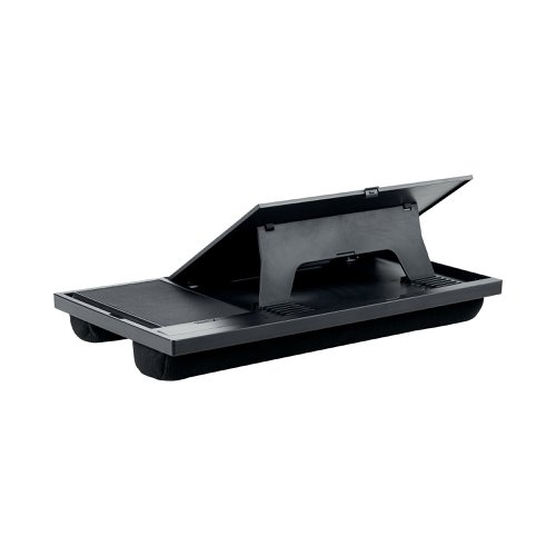 Q-Connect Height Adjustable Laptop Stand with Mousepad and Phone Holder Black KF14471 | VOW