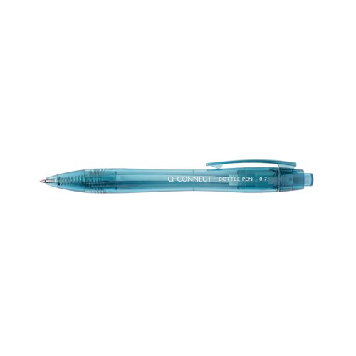 Q-Connect Ballpoint Pen 0.7mm Recycled Plastic Bottle Pen (Black ink) (Pack of 10) KF15002