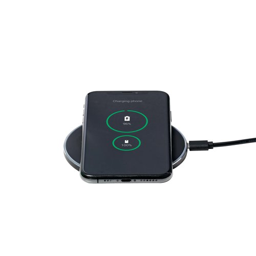 Q-Connect Wireless Qi 15W Phone Charge Pad Black KF15035