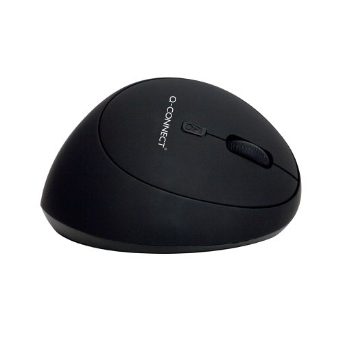 Q-Connect Ergonomic Wireless Vertical Mouse for right-handed users. Fits vertically in your hand, with 6 buttons. Works perfectly with Windows 10, no need to install a special driver. The mouse has a wireless distance of 10m. The mouse requires 2 x AAA batteries (batteries included).