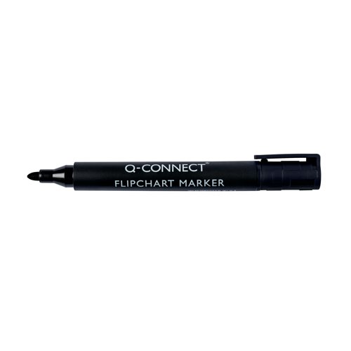 Q-Connect Flipchart Marker Pen Bullet Tip Black (Pack of 10) KF15392 | VOW