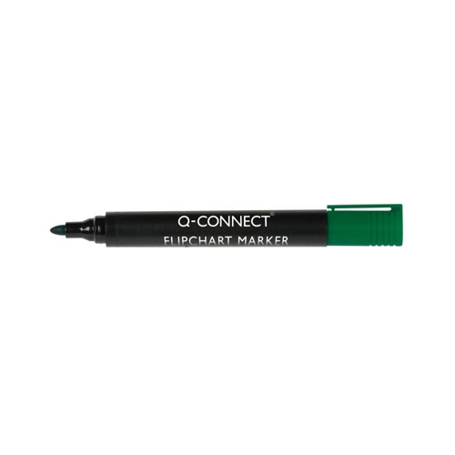 Q-Connect Flipchart Marker Bullet tip 2mm Green Pack of 10 KF15400