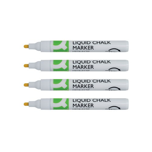 Q-Connect Chalk Markers Medium Tip White (Pack of 4) KF16282 Chalk Markers KF16282