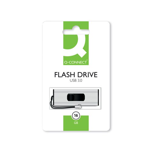 Q-Connect USB 3.0 Slider 16GB Flash Drive Silver/Black KF16369