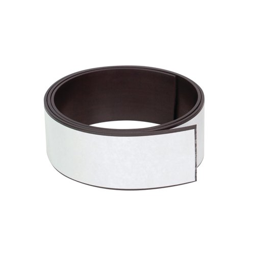 Q-Connect Magnetic Racking Strip White PVC 30mmx1.5mmx5m KF18991