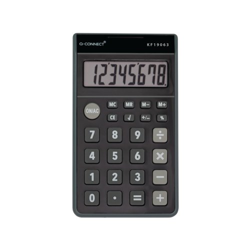 Q-Connect 8 Digit Pocket Calculator Black KF19063