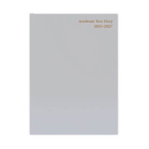5 Star Academic Day Per Page Diary A5 Silver Grey 26-27 FS668109