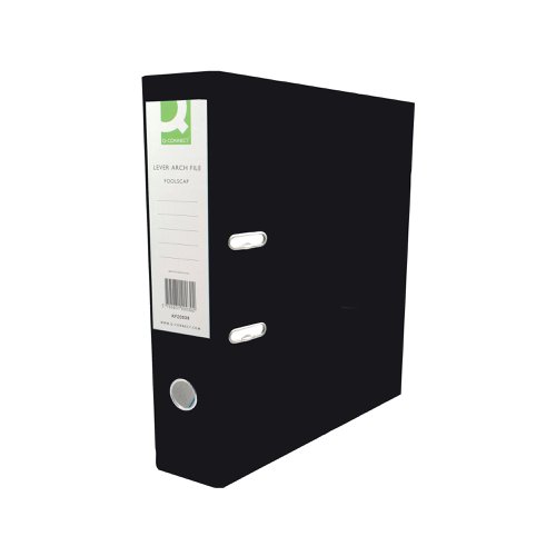 Manufactured from durable polypropylene, these Q-Connect Lever Arch files have a 70mm capacity for A4 documents. The file features a large labelling area on the spine for quick identification of contents and a thumb hole for easy retrieval from the shelf. This pack contains 10 black files.