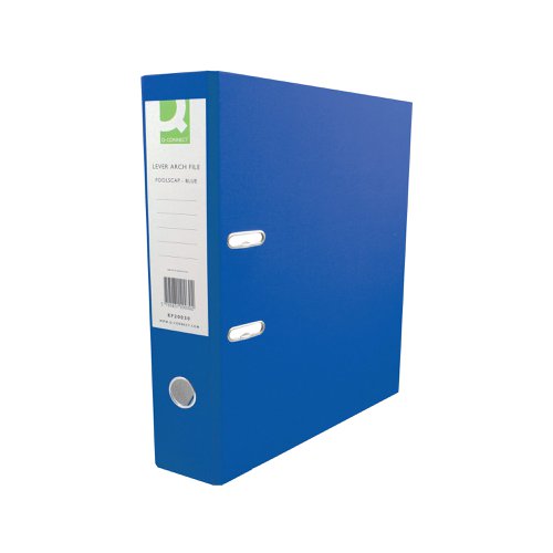 Manufactured from durable polypropylene, these Q-Connect Lever Arch files have a 70mm capacity for A4 documents. The file features a large labelling area on the spine for quick identification of contents and a thumb hole for easy retrieval from the shelf. This pack contains 10 blue files.