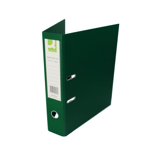 Q-Connect 70mm Lever Arch File Polypropylene Foolscap Green (Pack of 10) KF20028 | VOW